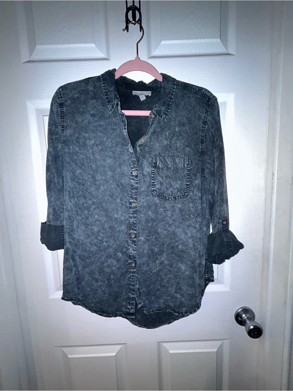 Como Vintage Washed Charcoal Button-Down Shirt